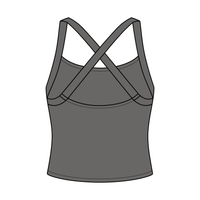 Women's Cross Back Contrast Active Tank 220GSM