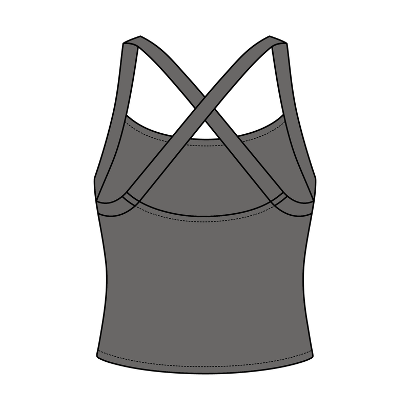Women's Cross Back Contrast Active Tank 220GSM