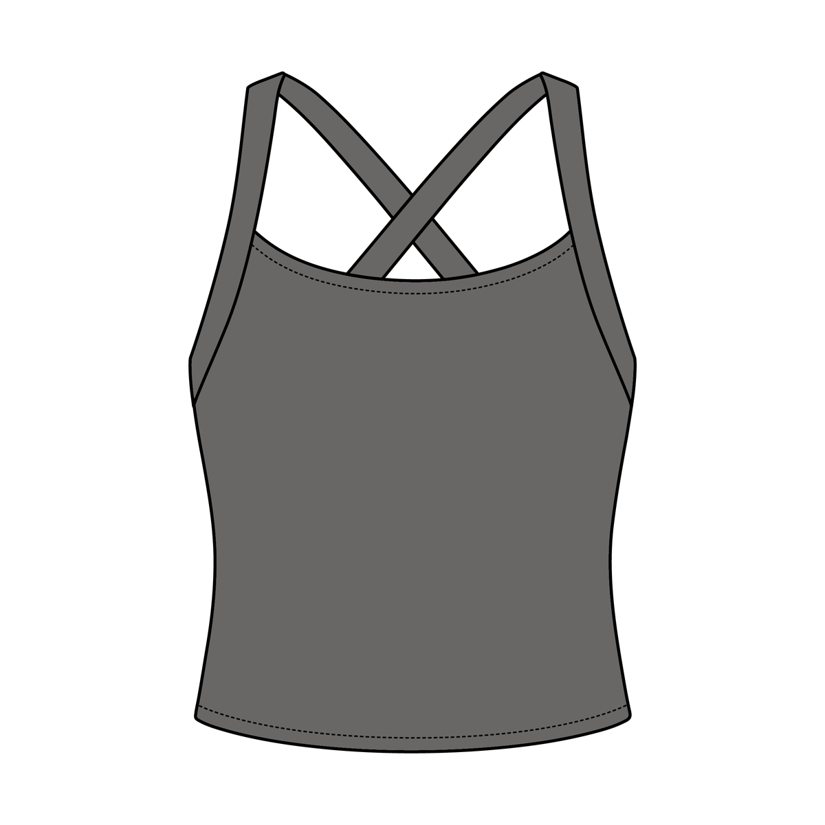 Women's Cross Back Contrast Active Tank 220GSM