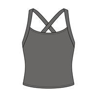 Women's Cross Back Contrast Active Tank 220GSM