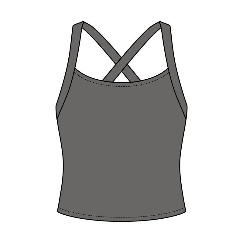 Women's Cross Back Contrast Active Tank 220GSM