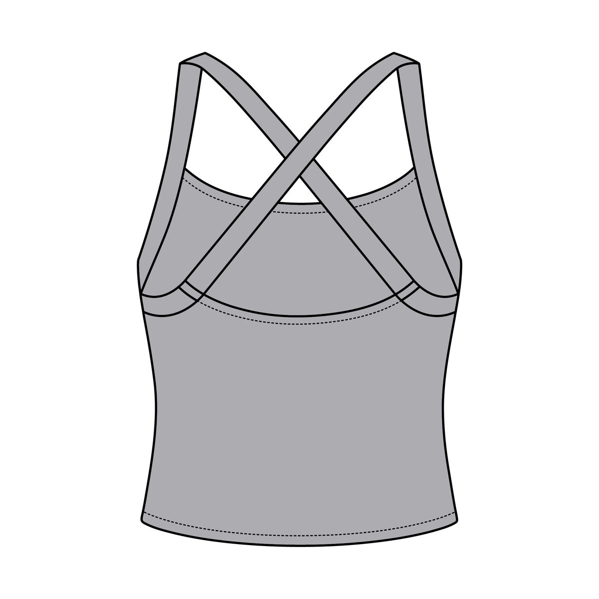 Women's Cross Back Contrast Active Tank 220GSM