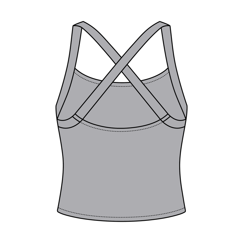 Women's Cross Back Contrast Active Tank 220GSM
