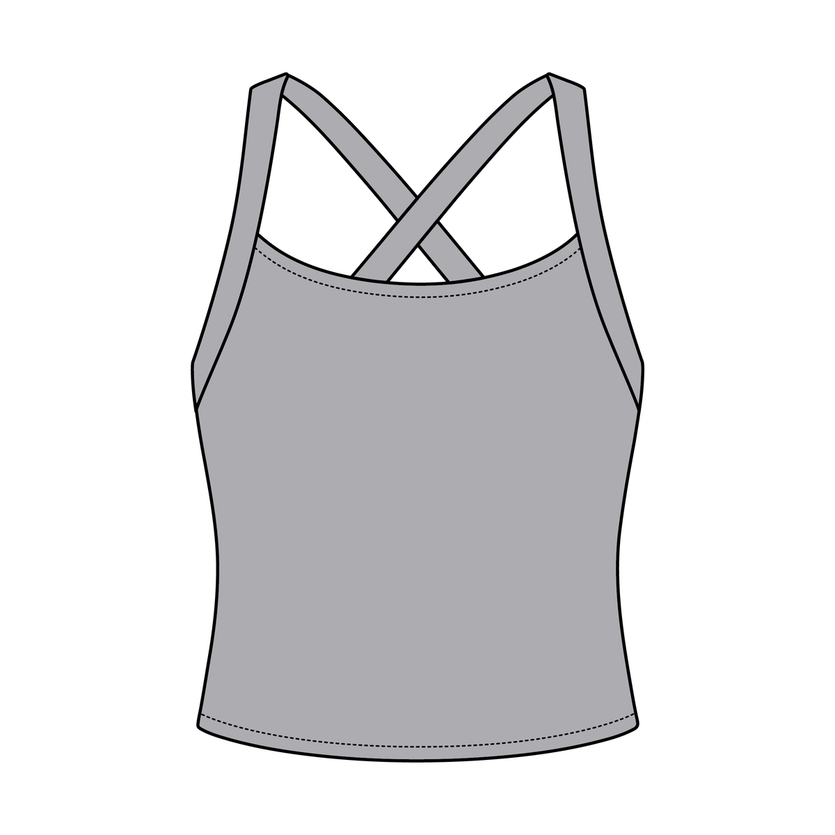 Women's Cross Back Contrast Active Tank 220GSM