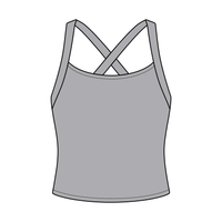 Women's Cross Back Contrast Active Tank 220GSM