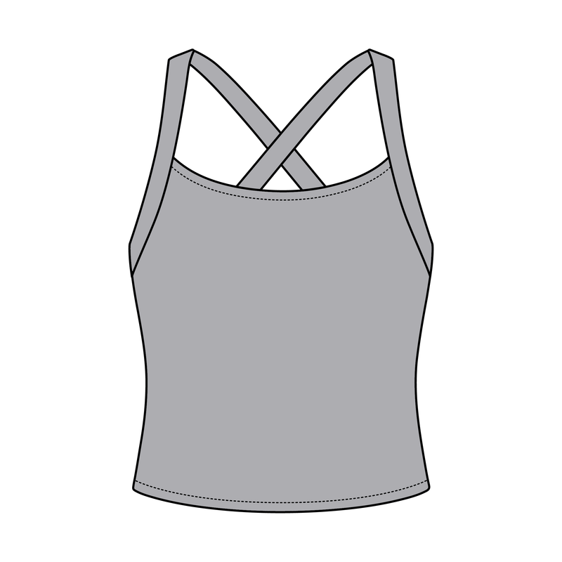 Women's Cross Back Contrast Active Tank 220GSM