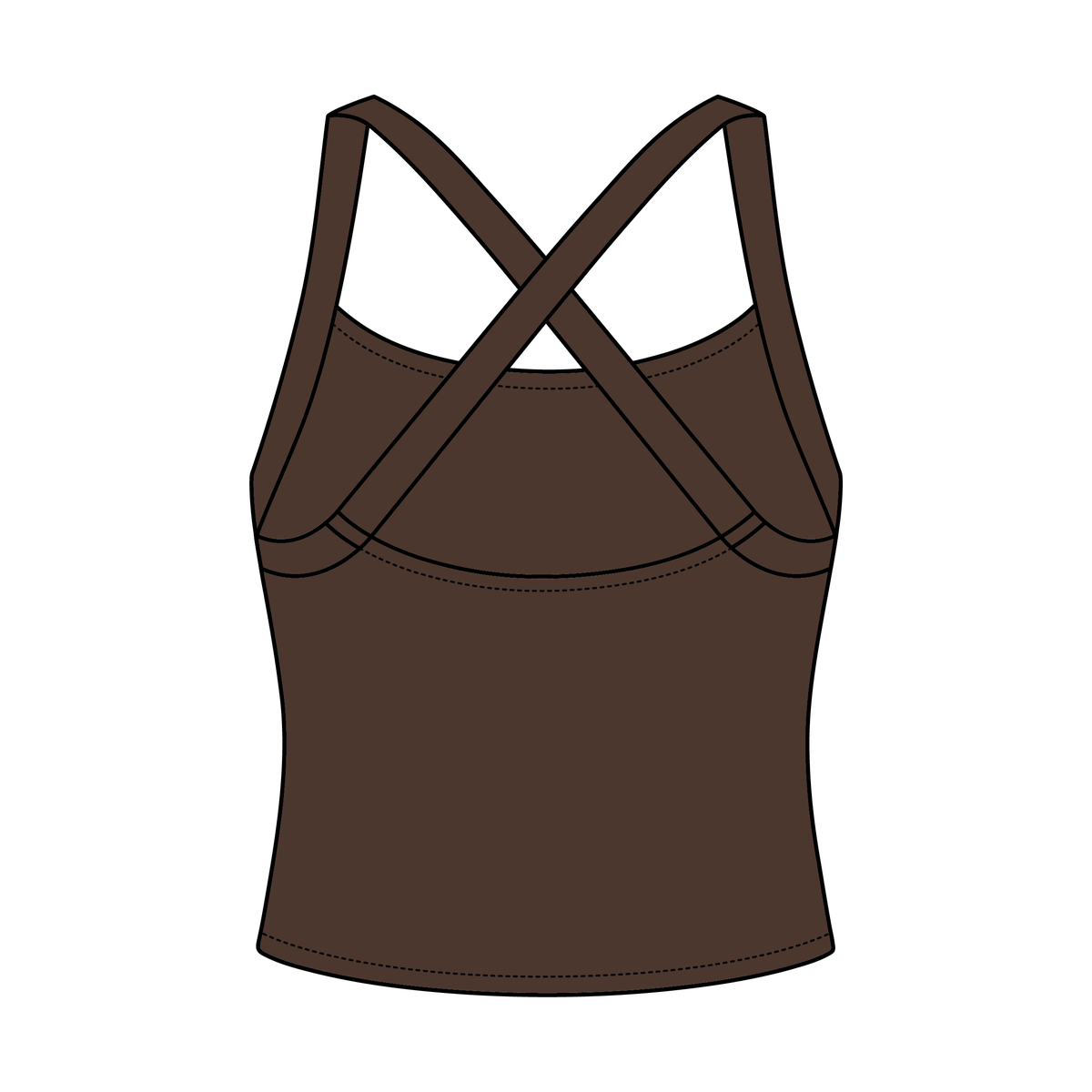 Women's Cross Back Contrast Active Tank 220GSM
