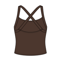 Women's Cross Back Contrast Active Tank 220GSM