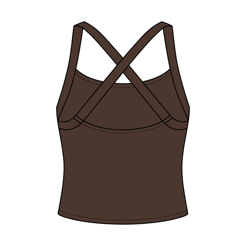 Women's Cross Back Contrast Active Tank 220GSM