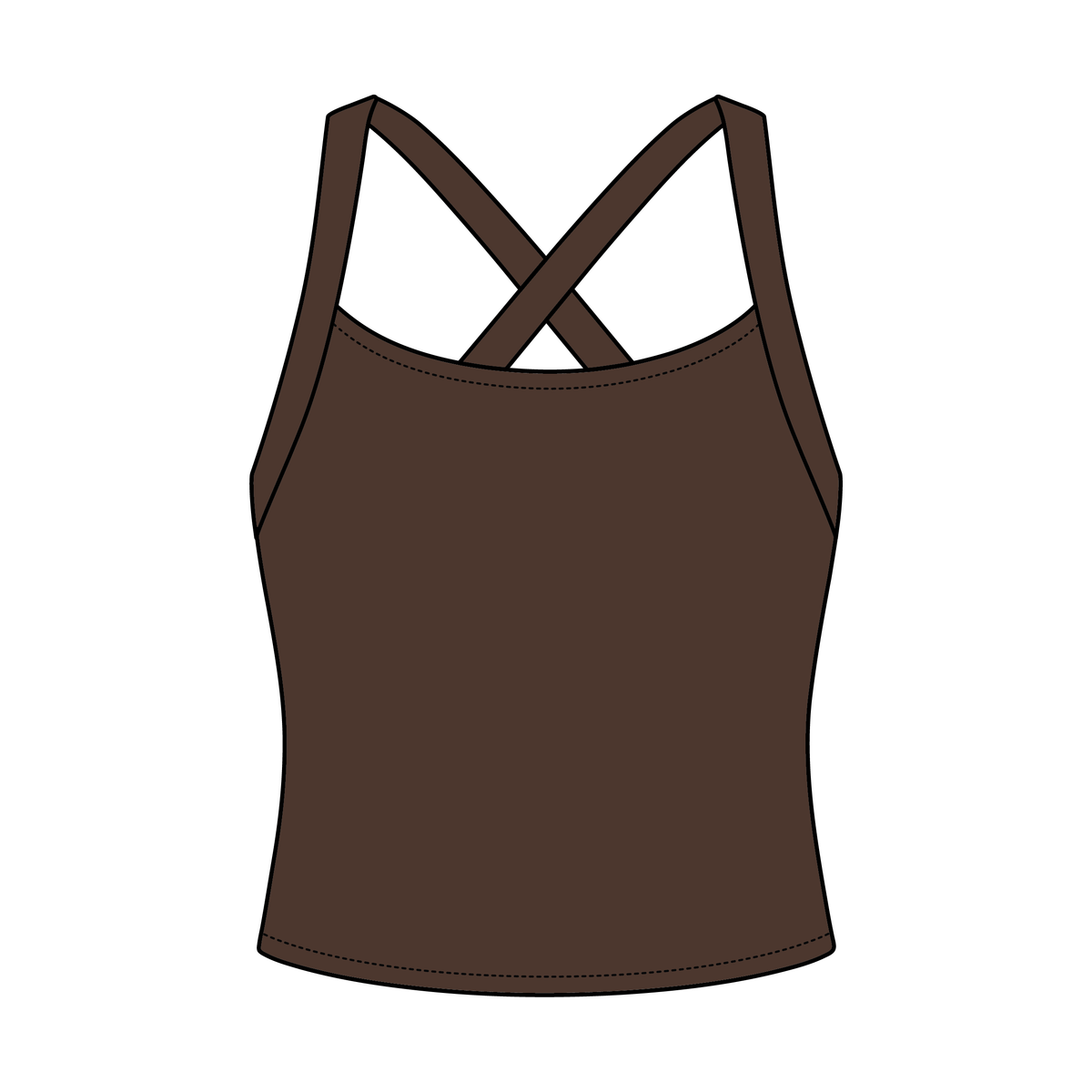 Women's Cross Back Contrast Active Tank 220GSM