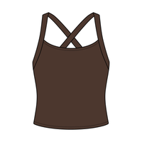 Women's Cross Back Contrast Active Tank 220GSM