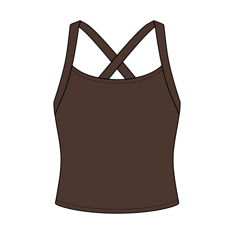 Women's Cross Back Contrast Active Tank 220GSM