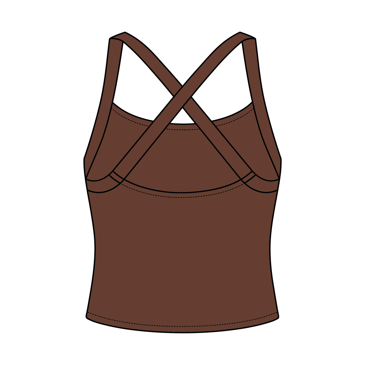 Women's Cross Back Contrast Active Tank 220GSM