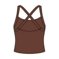 Women's Cross Back Contrast Active Tank 220GSM