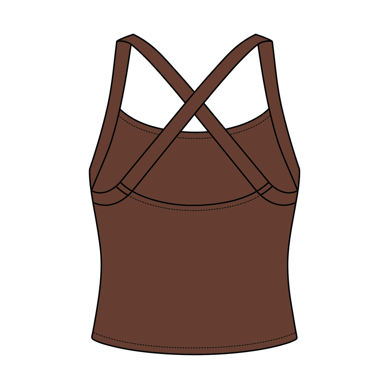 Women's Cross Back Contrast Active Tank 220GSM