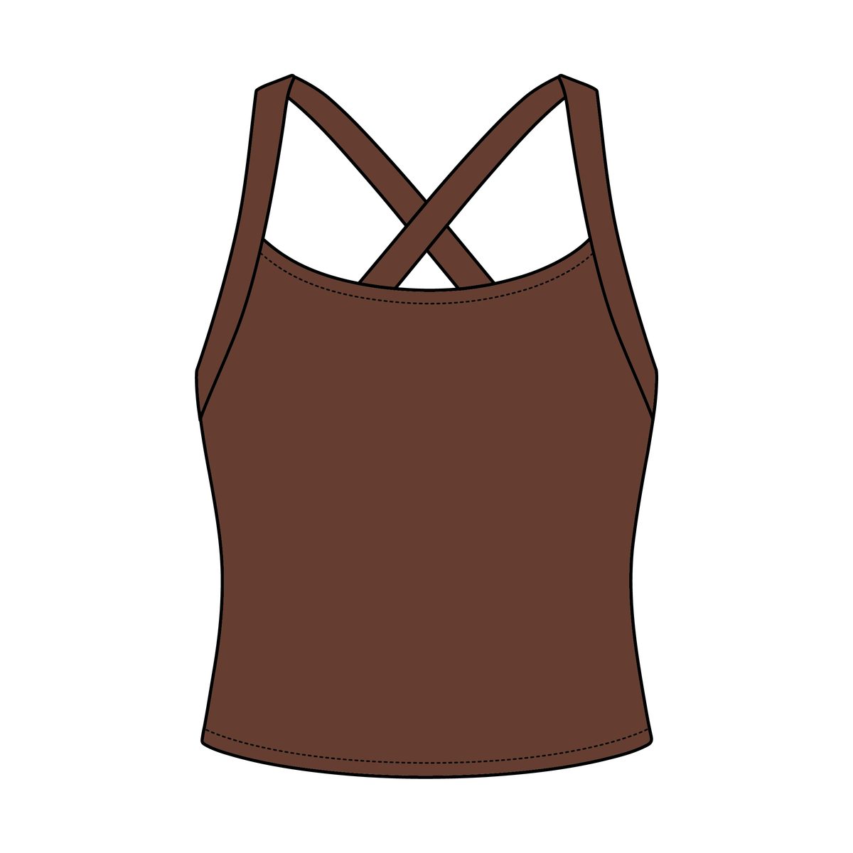 Women's Cross Back Contrast Active Tank 220GSM