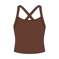 Women's Cross Back Contrast Active Tank 220GSM