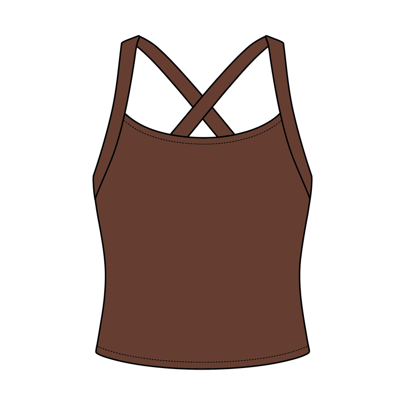 Women's Cross Back Contrast Active Tank 220GSM