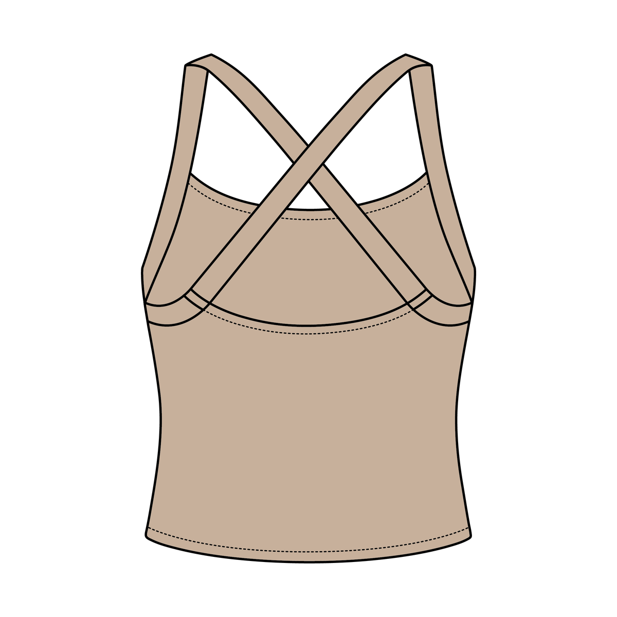Women's Cross Back Contrast Active Tank 220GSM