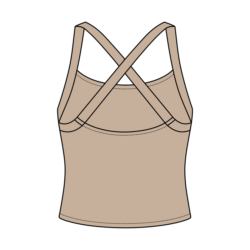 Women's Cross Back Contrast Active Tank 220GSM