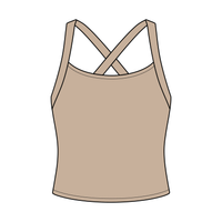 Women's Cross Back Contrast Active Tank 220GSM