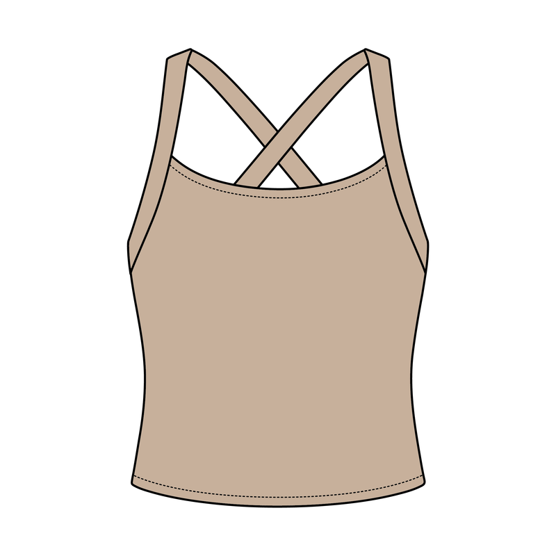 Women's Cross Back Contrast Active Tank 220GSM