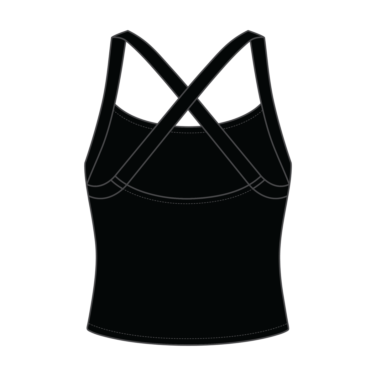 Women's Cross Back Contrast Active Tank 6015GSM