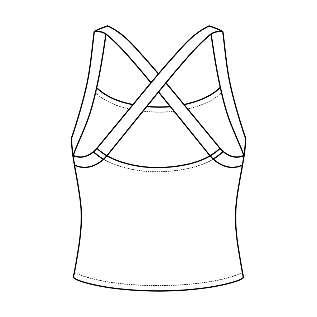 Women's Cross Back Contrast Active Tank 6015GSM