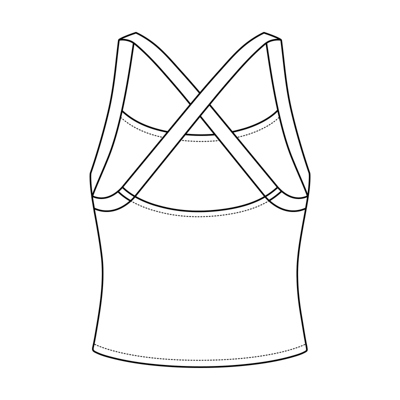 Women's Cross Back Contrast Active Tank 6015GSM
