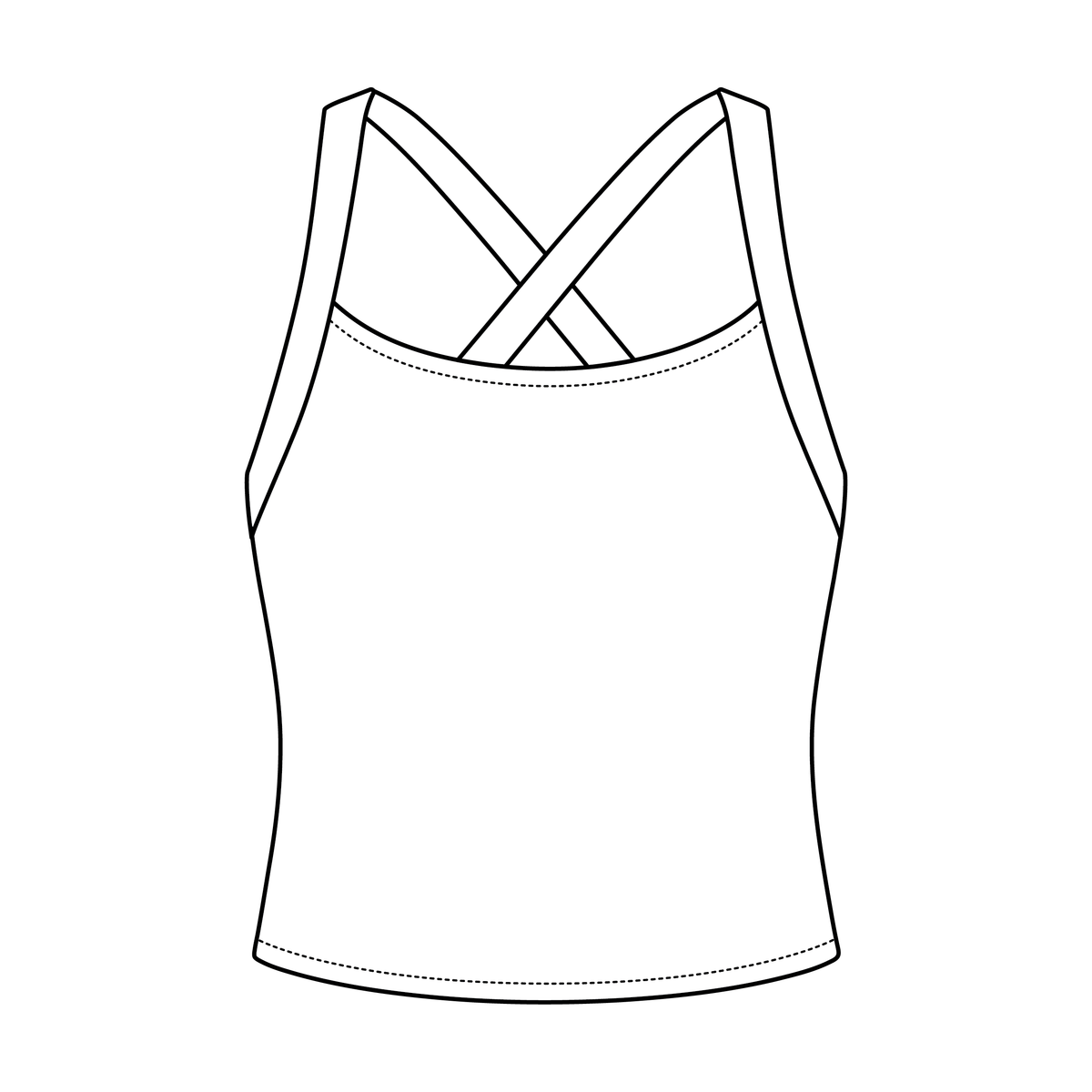 Women's Cross Back Contrast Active Tank 6015GSM