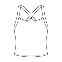 Women's Cross Back Contrast Active Tank 6015GSM