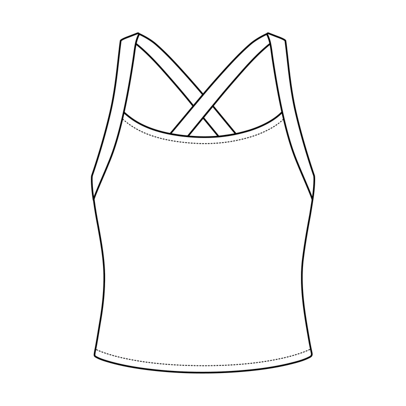 Women's Cross Back Contrast Active Tank 6015GSM