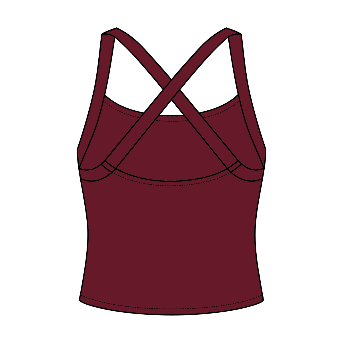 Women's Cross Back Contrast Active Tank 6015GSM