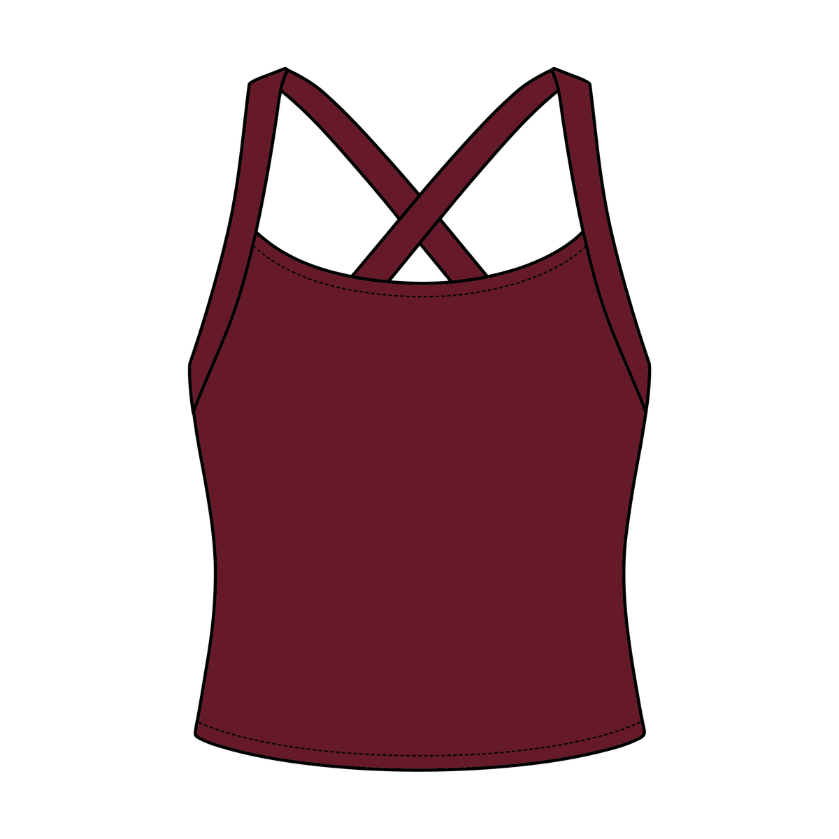 Women's Cross Back Contrast Active Tank 6015GSM