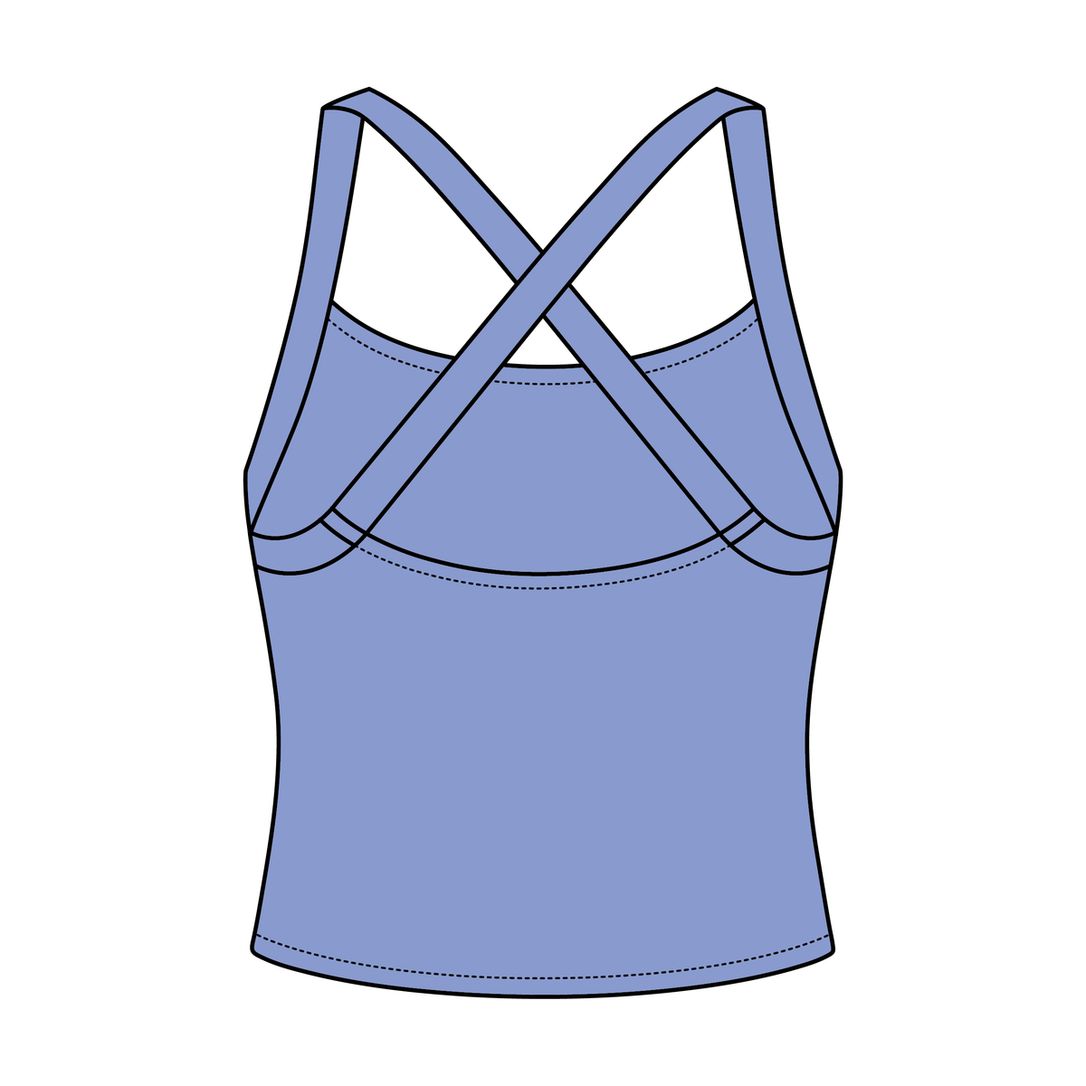 Women's Cross Back Contrast Active Tank 6015GSM