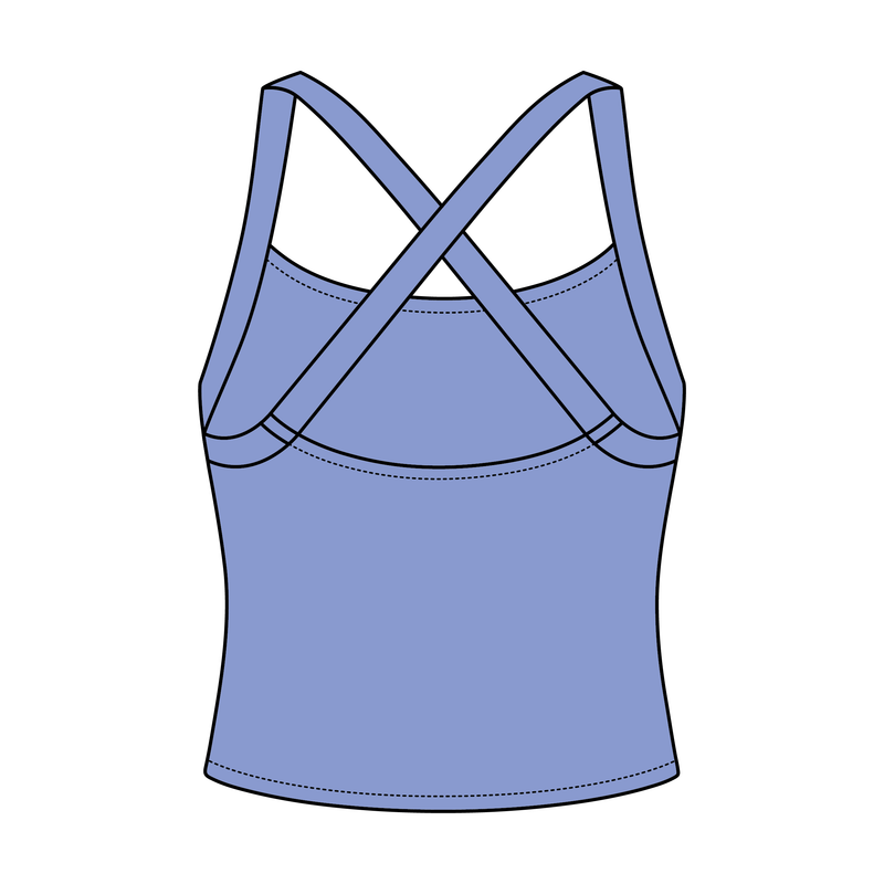Women's Cross Back Contrast Active Tank 6015GSM