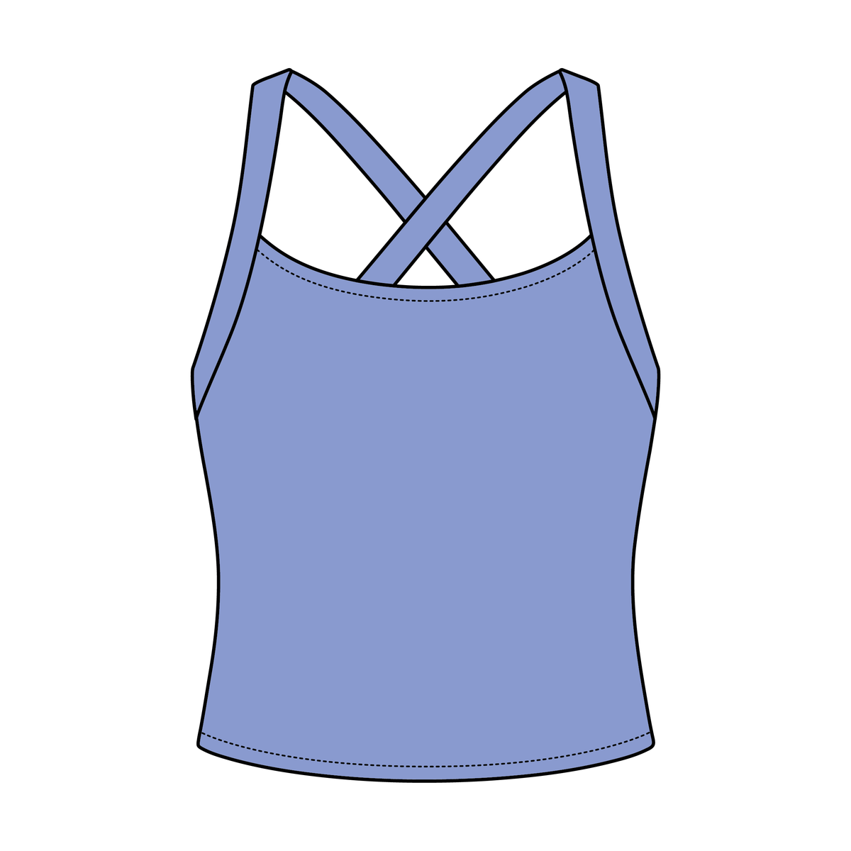 Women's Cross Back Contrast Active Tank 6015GSM