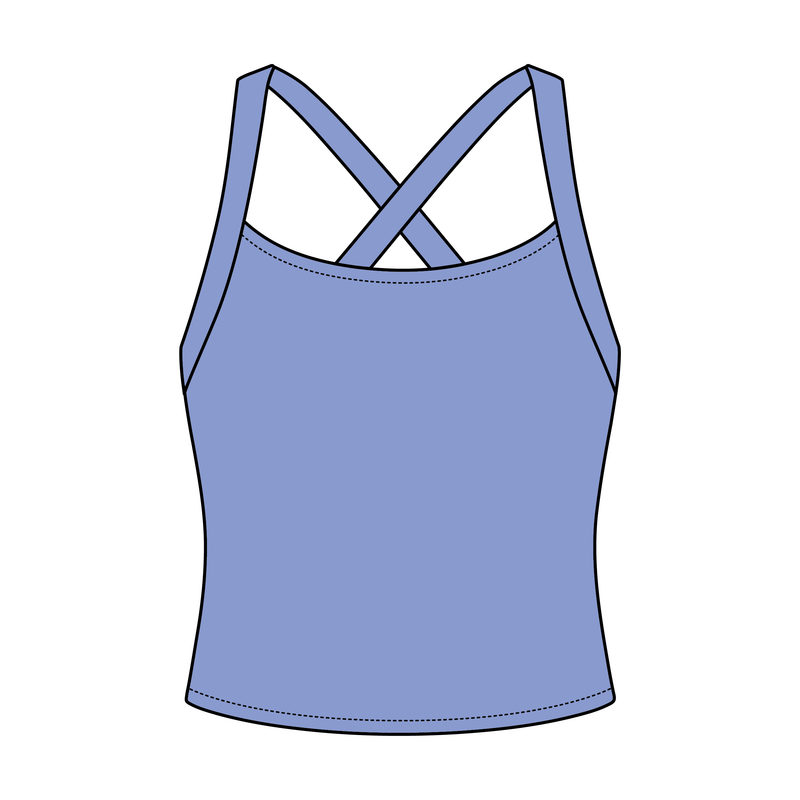 Women's Cross Back Contrast Active Tank 6015GSM