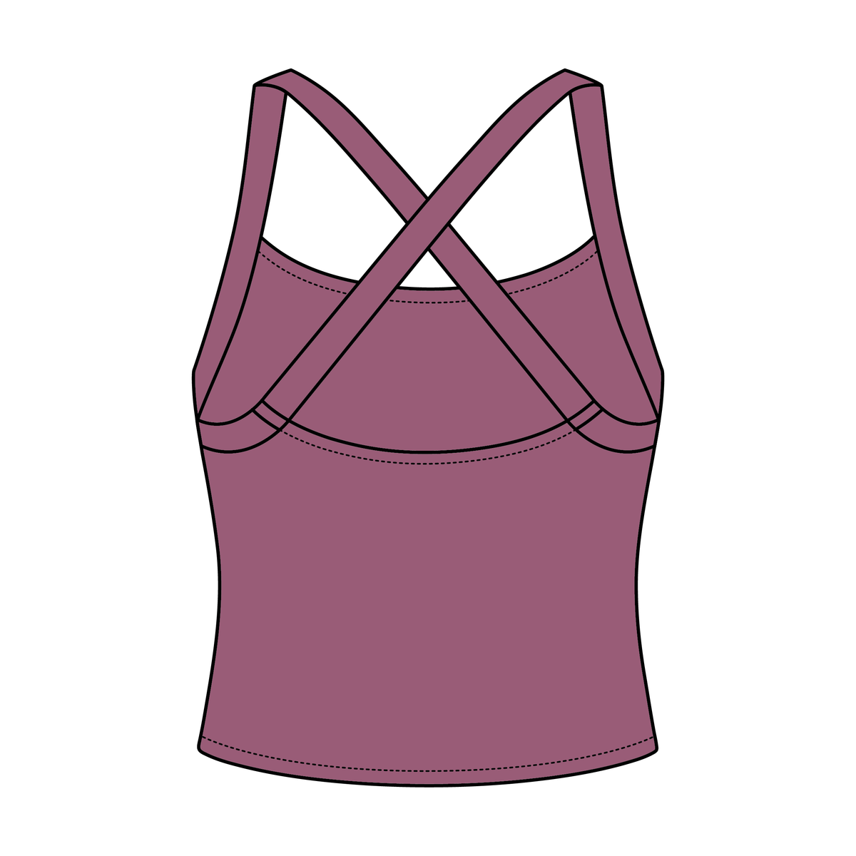 Women's Cross Back Contrast Active Tank 6015GSM