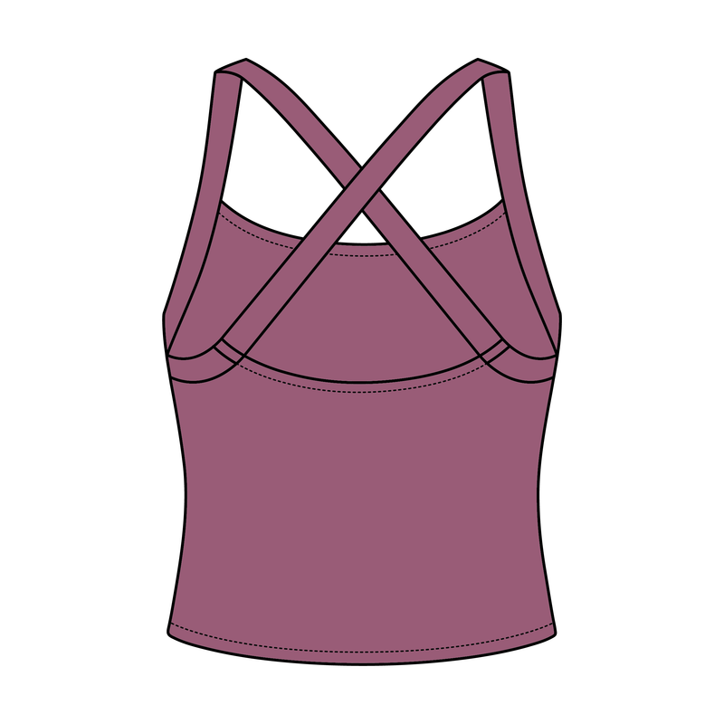Women's Cross Back Contrast Active Tank 6015GSM