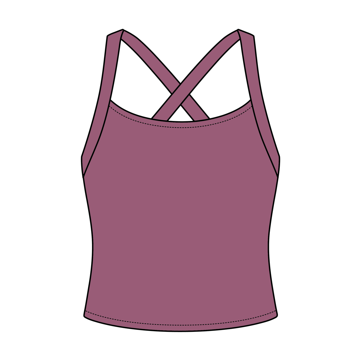Women's Cross Back Contrast Active Tank 6015GSM