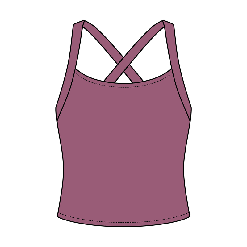 Women's Cross Back Contrast Active Tank 6015GSM