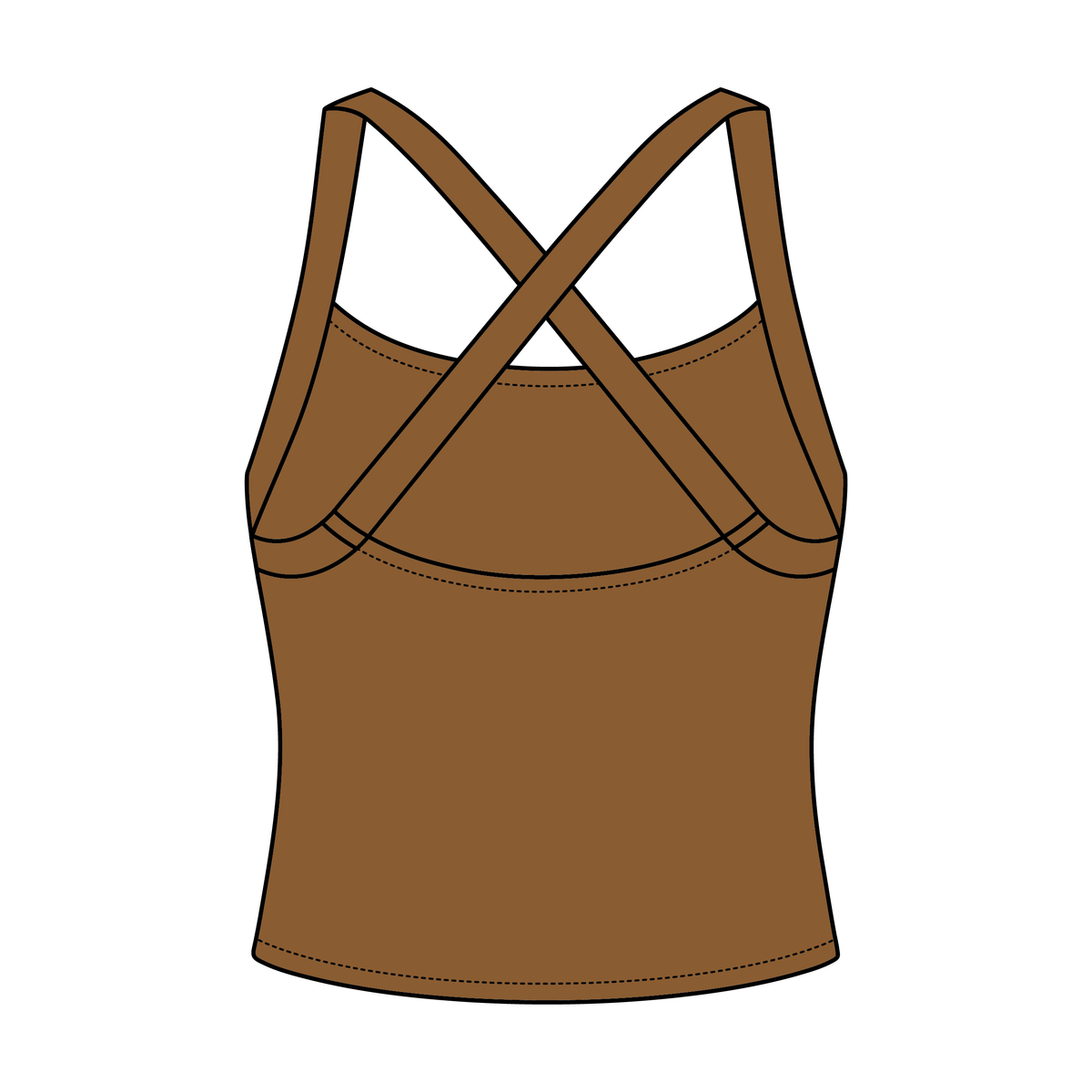 Women's Cross Back Contrast Active Tank 6015GSM