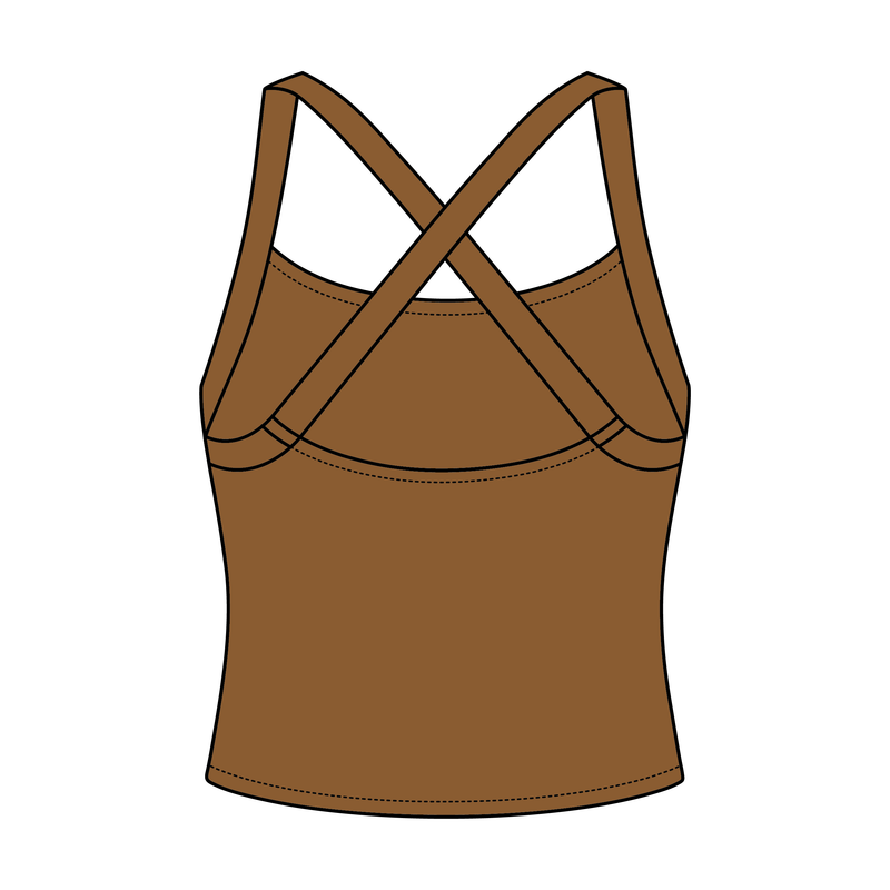 Women's Cross Back Contrast Active Tank 6015GSM