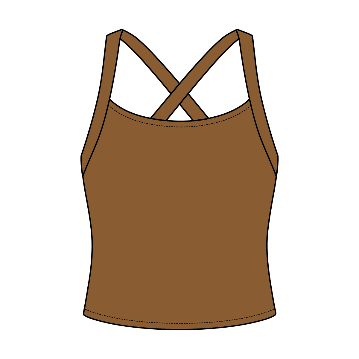 Women's Cross Back Contrast Active Tank 6015GSM