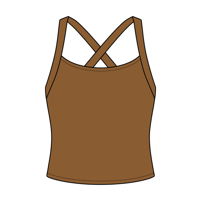 Women's Cross Back Contrast Active Tank 6015GSM