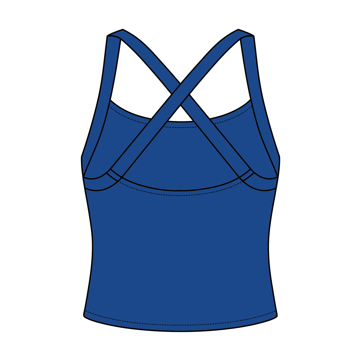 Women's Cross Back Contrast Active Tank 6015GSM