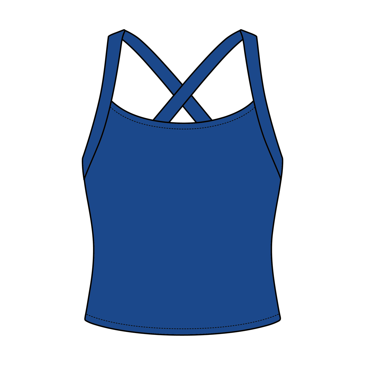 Women's Cross Back Contrast Active Tank 6015GSM