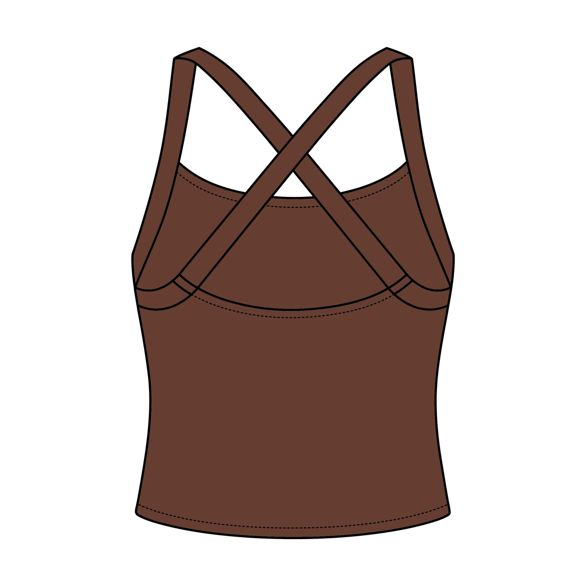 Women's Cross Back Contrast Active Tank 6015GSM