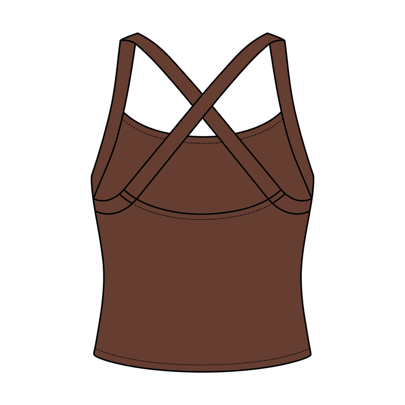 Women's Cross Back Contrast Active Tank 6015GSM